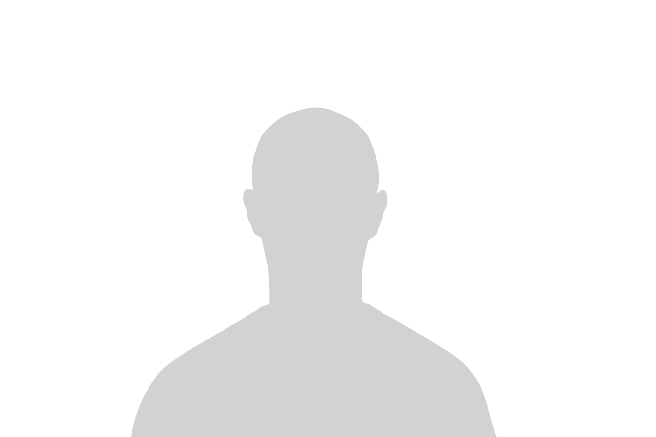 Silhouette of an adult young anonymous man on a white background.